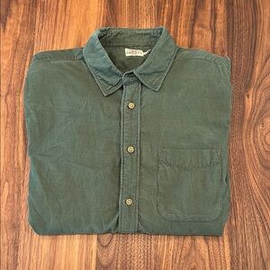 Faherty Green Button-Up Shirt